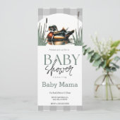 Invitation bébé shower mince canard en bois (Debout devant)