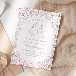 Invitation Bébé Silly Goose Dessinée à la Main Toi