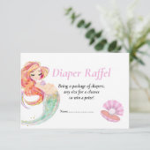 Invitation Bébé Sirène Diape Raffel Shower sous l'océan (Debout devant)