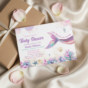 Invitation Bébé Sirène Pastel Sous l'Océan