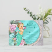 Invitation Bébé sirène Shower (Debout devant)