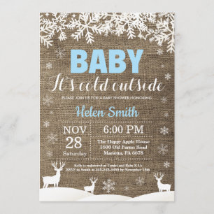 Invitation Bébé son Baby shower de cerfs d'hiver froid