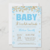 Invitation Bébé son Baby shower de garçon en or noir froid (Devant)