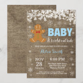 Invitation Bébé son Baby shower de pain d'épice froid (Devant / Derrière)