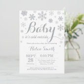 Invitation Bébé son Baby shower d'hiver froid (Debout devant)