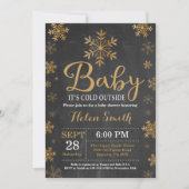 Invitation Bébé son Baby shower d'hiver froid (Devant)