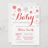 Invitation Bébé son Baby shower d'hiver froid (Devant)