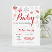 Invitation Bébé son Baby shower d'hiver froid (Debout devant)