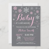 Invitation Bébé son Baby shower d'hiver froid (Devant)