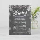 Invitation Bébé son Baby shower d'hiver froid (Debout devant)