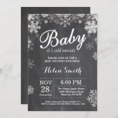 Invitation Bébé son Baby shower d'hiver froid (Devant / Derrière)
