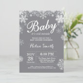 Invitation Bébé son Baby shower d'hiver froid (Debout devant)