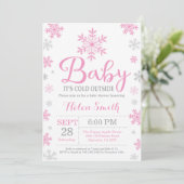 Invitation Bébé son Baby shower d'hiver froid (Debout devant)