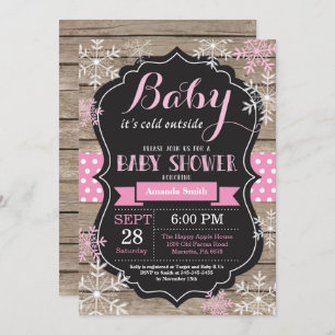 Invitation Bébé son Baby shower d'hiver froid