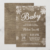 Invitation Bébé son Baby shower d'hiver froid à l'extérieur (Devant / Derrière)