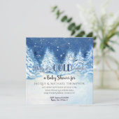 Invitation Bébé son baby shower extérieur froid d'arbres de (Debout devant)