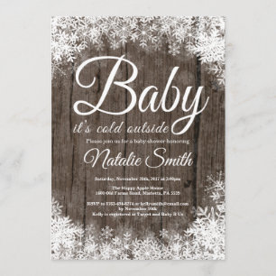 Invitation Bébé son baby shower extérieur froid de flocon de