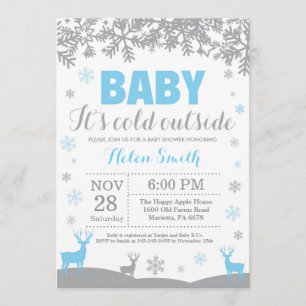 Invitation Bébé son baby shower extérieur froid de garçon de