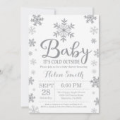Invitation Bébé son baby shower extérieur froid d'hiver (Devant)