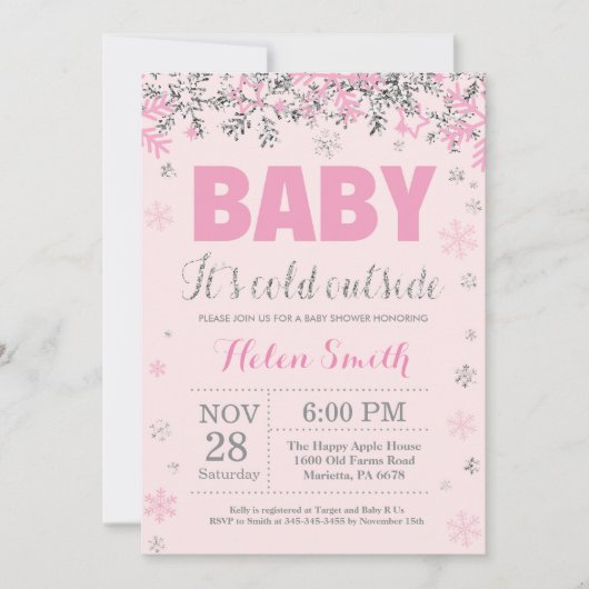 Invitation Bébé son Baby shower froid à l'extérieur de la fil (Devant)