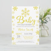 Invitation Bébé son Baby shower froid à l'extérieur de l'hive (Debout devant)