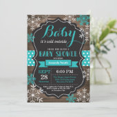 Invitation Bébé son Baby shower froid à l'extérieur de l'hive (Debout devant)