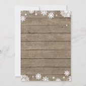 Invitation Bébé son baby shower rustique d'hiver d'extérieur (Dos)