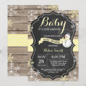 Invitation Bébé son Baby shower Snowman froid à l'extérieur (Devant / Derrière)