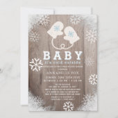 Invitation Bébé son froid à l'extérieur Baby shower bleu Driv (Devant)