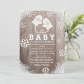 Invitation Bébé son froid à l'extérieur Baby shower bleu Driv (Debout devant)