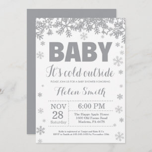 Invitation Bébé son froid à l'extérieur Baby shower d'hiver I
