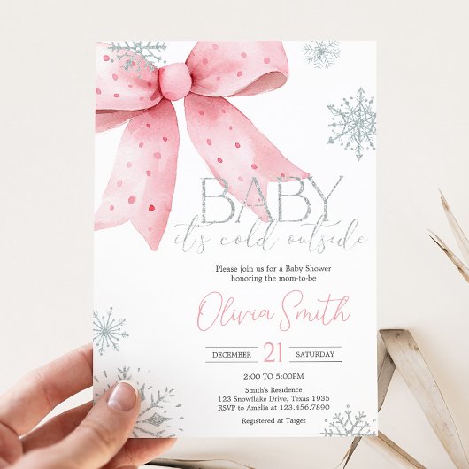 Invitation Bébé son froid à l'extérieur de Baby shower de la 