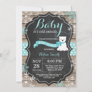 Invitation Bébé son froid à l'extérieur de l'ours polaire Bab