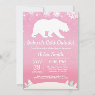 Invitation Bébé son froid à l'extérieur de l'ours polaire Bab