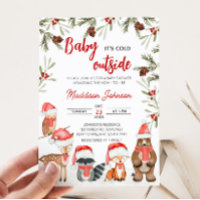 Bébé son froid à l'extérieur du Baby shower boisé