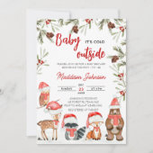 Invitation Bébé son froid à l'extérieur du Baby shower boisé  (Devant)