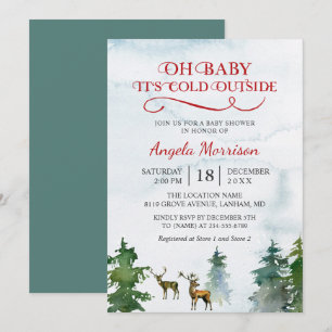 Invitation Bébé son froid à l'extérieur du Baby shower boisé