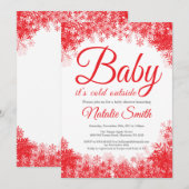 Invitation Bébé son froid à l'extérieur du Baby shower de flo (Devant / Derrière)