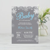 Invitation Bébé son froid à l'extérieur du Baby shower de gar (Debout devant)