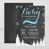Invitation Bébé son froid à l'extérieur du Baby shower de gar (Devant / Derrière)