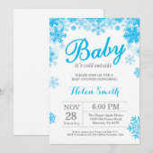 Invitation Bébé son froid à l'extérieur du Baby shower de gar (Devant / Derrière)