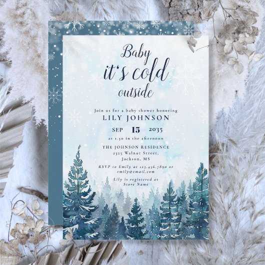 Invitation Bébé son froid à l'extérieur du Baby shower de la 