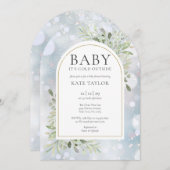 Invitation Bébé son froid à l'extérieur du Baby shower de nei (Devant / Derrière)