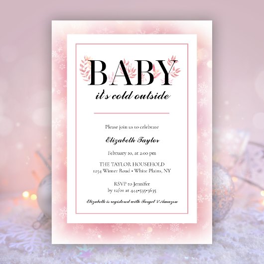 Invitation Bébé son froid à l'extérieur du Baby shower de nei
