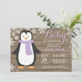 Invitation Bébé son froid à l'extérieur du Baby shower de pin (Debout devant)