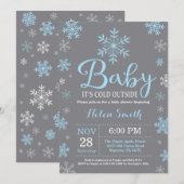 Invitation Bébé son froid à l'extérieur du Baby shower des Ga (Devant / Derrière)