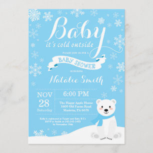 Invitation Bébé son froid à l'extérieur du Baby shower des Ga