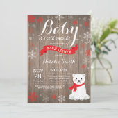 Invitation Bébé son froid à l'extérieur du Baby shower d'hive (Debout devant)