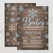 Invitation Bébé son froid à l'extérieur du Baby shower d'hive (Devant / Derrière)