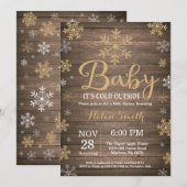 Invitation Bébé son froid à l'extérieur du Baby shower d'hive (Devant / Derrière)